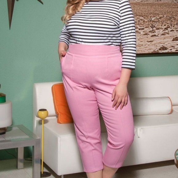 New Pinup Girl Clothing Laura Byrnes Gray Pant Size 4X - Picture 1 of 13